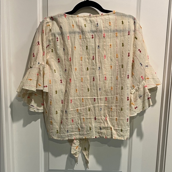 Lovestitch Ruffled Tie-Front Blouse - Picture 6 of 6